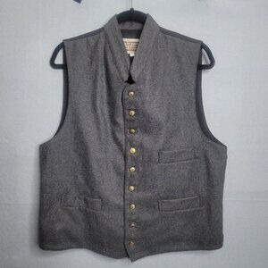 Frontier Classics Western Mens L Cowboy Vest Gray Wool Poly Lined